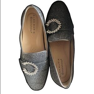 Alex Marie Women's Sparkling Loafers - Black and Silver